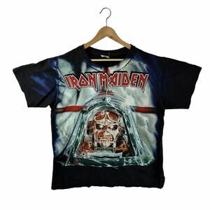 Vintage Iron Maiden Band Tee Sz Large Single Stitch F/B Graphic Punk Rock Metal